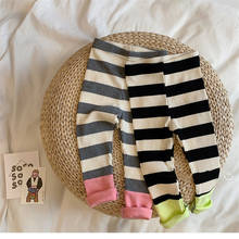 Pantalones de malla para bebé recién nacido, pantalón a rayas, de fondo, PP 2024 - compra barato