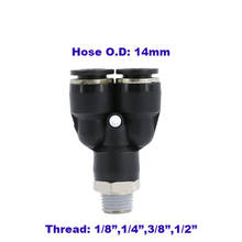 Conector de tubo de 3 vías PX para cilindro de aire, accesorio neumático de montaje rápido en T y, rosca y junta, 14mm, 1/4, 3/8, 1/2 PT 2024 - compra barato