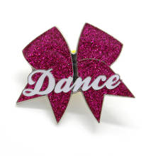 Custom metal soft enamel glitter bow dance pin with epoxy 2024 - buy cheap