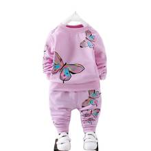 2021 Baby Girl Clothing Sets Fashion Long Sleeve Print Flower Toddler Tshirt + Pants 2PCS 1-4Years Kids Girls Wear 2024 - buy cheap