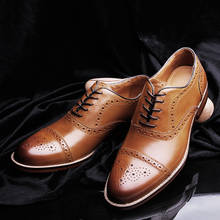 Мужские брендовые туфли-оксфорды DESAI из натуральной кожи, мужские туфли в британском стиле, броги на шнуровке, деловые классические туфли 2024 - купить недорого