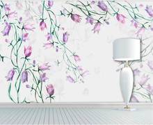 XUE SU-papel tapiz personalizado, mural grande, pequeño, fresco, pintado a mano, plantas y flores, fondo decorativo, pared, materiales opcionales 2024 - compra barato