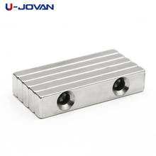 U-JOVAN 2pcs 50*10*5mm Double Hole 5mm Block Countersunk Neodymium Magnet Rare Earth Permanet Powerful Magnets 50x10x5-5-5mm 2024 - buy cheap