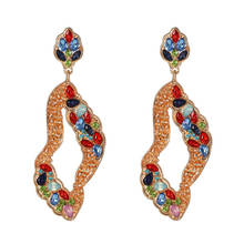 2020 Fashion Irregular Geometric Drop Earrings Women Luxury Crystal Beads Long Earrings GIRL Indian Statement ZA Earring Jewelry 2024 - buy cheap