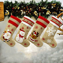 Christmas Stockings Traditional Santa Snowman Reindeer Snowflake Hanging Stockings for Home Office Decor 2024 - buy cheap