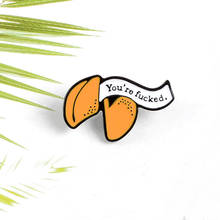 Cartoon orange lung shape white banner enamel brooch interesting Vulgar Personality creative badge Gift for a friend 2024 - buy cheap
