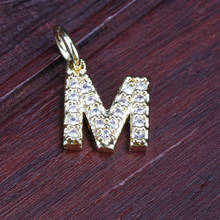 Micro pave arco-íris branco cz cristal ouro inicial 26 alfabeto letra nome charme para aniversário casamento joias 2024 - compre barato