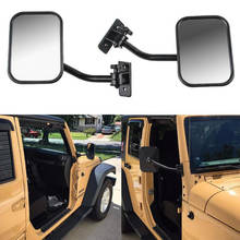 Portas fora espelhos para jeep wrangler tj, jk, lj liberação rápida espelhos laterais preto 2 pacote 2024 - compre barato
