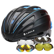 LOCLE 280g Goggles Cycling Helmet Insect Net Road Mountain MTB Bike Bicycle Helmet With Glasses Helmet Bike Casco Ciclismo 2024 - buy cheap