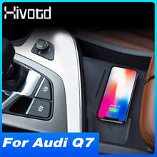 Cargador inalámbrico QI para coche, placa de carga inalámbrica de teléfono rápido, accesorios de modificación Interior, estilo, para Audi Q7 2018 2017 10W 2024 - compra barato