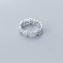 925 prata esterlina minimalista floco de neve cocktail anel aberto ajustável 6 7 8 anéis tamanho para mulheres meninas senhora jóias 2024 - compre barato
