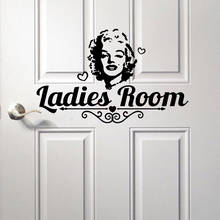 Bathroom Ladies Room Marilyn Monroe Door Sticker Toilet Bath Room Heart Door Decal Vinyl Home Decor 2024 - buy cheap