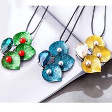 Long Necklace for Women Vintage Plant Jewelry Colors Leaves Pendants Beads Chains Goth Large Suspension Gifts Alloy 2022 Female 2024 - buy cheap