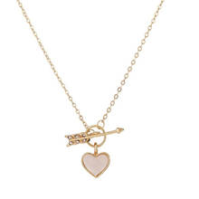 Collar con colgante de estilo coreano para mujer, colgante con forma de corazón, Flecha de cristal, creativo, regalo de San Valentín 2024 - compra barato