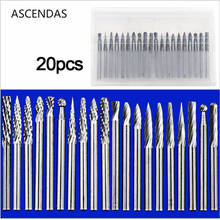 20 шт хвостовик карбида вольфрама бурр роторные сверла резак напильники набор 2024 - купить недорого