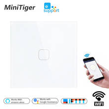 Interruptor de pared inteligente para el hogar, luz táctil de pared con WiFi, 1 entrada y 1 vía, para Google Home, Amazon, Alexa y Control por voz, Tuya/Smart Life/ewelink 2024 - compra barato