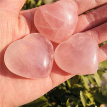 3 шт. кристалл натуральный камень розовый кварц любовь камень в форме сердца исцеления с украшением в виде кристаллов gemston 30 мм 2024 - купить недорого