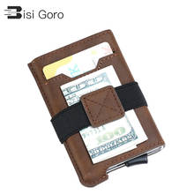 Bisi Goro RFID Credit Card Holder Automatic Pouch for Credit Card Men And Women Unisex High Quality ID Case PU Leather Wallets 2024 - buy cheap