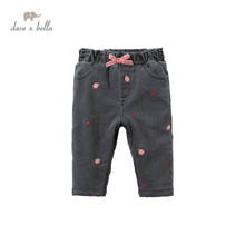 DBM15768-Pantalones con lazo bordado para niñas, pantalón largo, de invierno 2024 - compra barato