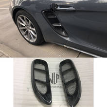 Venda quente 718 de alta qualidade fibra carbono entrada ar lateral aair aberturas estilo do carro para porsche cayman 718 corpo do carro kit 2024 - compre barato