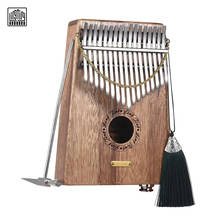 Lingting k17seq 17-chave portátil dedo piano kalimba mbira swartizia spp built-in de madeira maciça captador com saco de armazenamento levar caso 2024 - compre barato