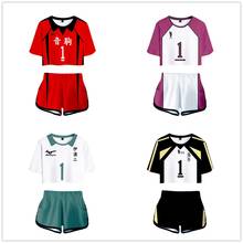 Haikyuu cosplay traje hinata shoyo camisa shorts nishinoya yuu uniforme esportes karasuno koukou clube de vôlei da escola secundária feminino 2024 - compre barato