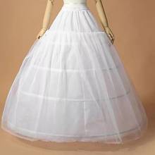 Womens Bridal 3 Hoops Maxi-Length Petticoat Drawstring Waistband Multi-Layer Ball Gown Wedding Dress Bustle Underskirt 2024 - buy cheap