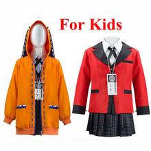 Kids Girls Anime Kakegurui Cosplay Costume Jabami Yumeko Yomoduki Runa JK School Uniform Wig Outfit Set Halloween Party Suit 2024 - buy cheap