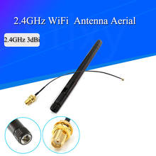 Antena WiFi de 2,4 GHz y 3dBi, enrutador inalámbrico macho de 2,4g, RP-SMA aérea, 15cm, PCI U.FL IPX a RP SMA, Cable macho Pigtail ESP8266 ESP32 2024 - compra barato