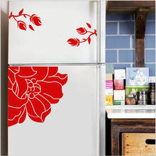 1PCS PVC Elegant Magnolia Floral Refrigerator Wall Stickers Home Decoration Cabinet Ornaments For Kitchen42*28CM 2024 - buy cheap