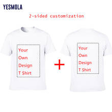 Двухсторонняя футболка YESMOLA с принтом «сделай сам», Мужская хлопковая футболка по индивидуальному заказу, Высококачественная Белая футболка с собственным узором 2024 - купить недорого