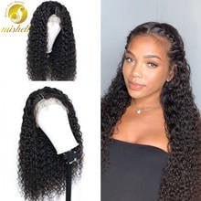 Mishell Kinky Curly Lace Front Wigs 13X4 Lace Frontal Wig Brazilian Curly Remy Human Hair 180 Density Frontal 2024 - buy cheap