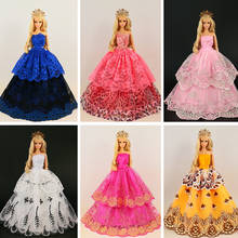 15 pcs / lot (dress+shoes+hanger) Handmade Dress for Barbie Doll  Fashion Party Dress for Barbie Dolls Clothes Christmas Gift 2024 - buy cheap