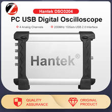 Hantek osciloscópio digital dso3204, pc, usb, 4 canais analógicos, 200mhz, 1gsa/s, interface usb 2.0, dso3204, largura de banda digital 2024 - compre barato