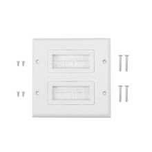 Single Gang Easy Install Cable Pass Through Durable Panel Multifunctional ABS Anti Dust Outlet Mount Wall Socket Brush Plate 2024 - buy cheap