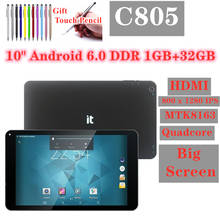 Nueva llegada 10,1 Tablet pc MTK8163 Android 6,0 Quad Core 32GB + 1GB compatible con Bluetooth WIFI C805 compatible con HDMI 2024 - compra barato