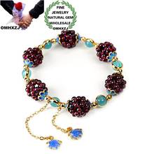 OMHXZJ-pulsera con cuentas de granate Natural Vintage para mujer y niña, brazalete con borlas, bolas, moda europea, regalo de cumpleaños, venta al por mayor, CS75 2024 - compra barato