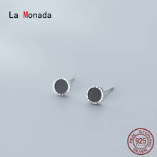 La Monada Women Stud Earrings Korean 925 Sterling Silver Earrings For Women Jewelry Black Round Women's Earrings Stylish 2024 - buy cheap