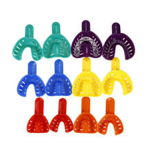 Bandeja de impressão dental colorida, 12 peças, materiais de plástico, suporte para dentes, kit bandeja dental, adultos, crianças, ferramenta de cuidados bucais 2024 - compre barato
