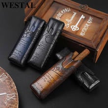 WESTAL small slot bag cigar cover leather personalized cigar leather travel portable cigar moisturizing 2024 - buy cheap