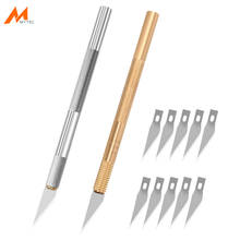 Brass Carving Knife with 10pcs Replacement Blades Multi-functional SK2 Steel Sharp Knife for Sculpture Wood Craft Fruit Art 2024 - buy cheap