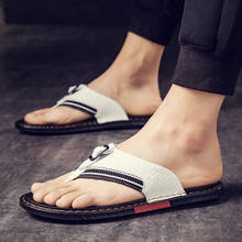 Genuine Leather Summer Shoes Men Beach Sandals 2020 Summer Holiday Slippers Flip Flops Flat Leather Summer Male Sandals KA1337 2024 - buy cheap