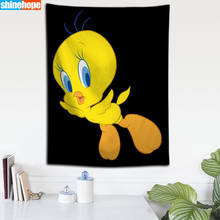 Настенный Гобелен для украшения дома 100х140см на заказ Tweety гобелен с птицами прямоугольный гобелен для спальни 2024 - купить недорого