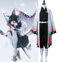 Fantasia de cosplay feminina, conjunto completo de roupas para cosplay de halloween da série kimetsu no yaiba kocriança shinobu 2024 - compre barato