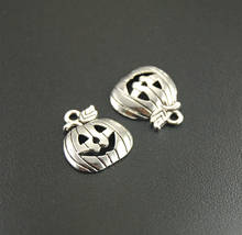 50 pcs  Metal Alloy  Halloween  Silver Color Pumpkin Charms Pendants Smile Pumpkin Jewelry Charms 19x16mm A277 2024 - buy cheap