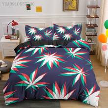 Psychedelic Style Weed Leaves Bed Sets For Adults Kids Duvet Cover Bedroom Decor Single King Size Bedding Sets Home Textile 2024 - buy cheap