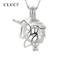 CLUCI 925 Sterling Silver Charms Pendant for Women Necklace Jewelry Romantic Shaped Cage Pendant 925 Silver SC097SB 2024 - buy cheap