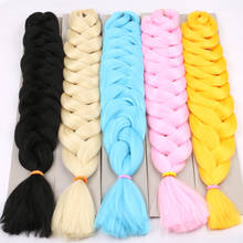 Synthetic Braiding Hair Extensions 41inch 165g/Pcs Long Jumbo Braids Crochet Hair Bulk Purple Pink Gray Blue Pure Color 3pcs/lot 2024 - buy cheap