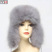 Hot Sale Genuine Fox Fur Hat Russian Women Real Fur Caps Bomber Hats 100%Natural Fox Fur Caps Fashion Fur Hat  Retail wholesale 2024 - buy cheap