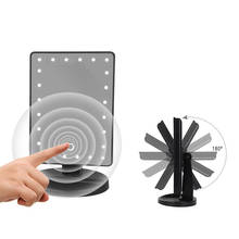 Espejo de maquillaje con 22 luces LED, espejo de mesa con pantalla táctil, rotación de 180 grados, brillante, ajustable, con pilas 2024 - compra barato